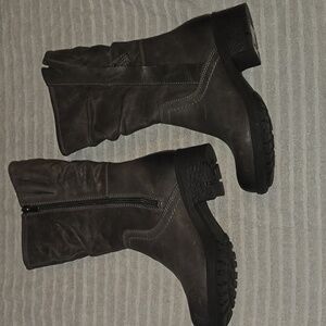 Clarks zip boots womens 5.5 Gray Mansi Juniper leather upper NEW